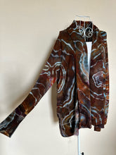 Load image into Gallery viewer, Women’s Large (Can fit XL too) Geode Cardigan with Thumbholes and Pockets in ‘Petrified Wood’
