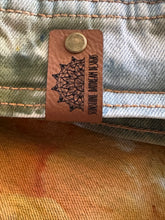 Load image into Gallery viewer, Women’s XL Upcycled Sherpa Lined Denim Jacket in ‘Rustic Rainbow’
