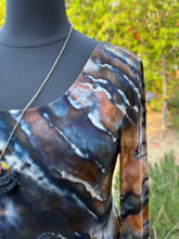Load image into Gallery viewer, Women’s 1X Long-Sleeved U-Neck &amp; Back Geode Dress with Pockets in ‘Turkey Tail Mushroom’
