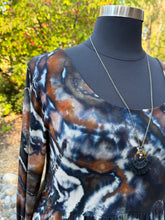 Load image into Gallery viewer, Women’s 1X Long-Sleeved U-Neck &amp; Back Geode Dress with Pockets in ‘Turkey Tail Mushroom’
