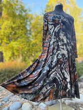 Load image into Gallery viewer, Women’s 1X Long-Sleeved U-Neck &amp; Back Geode Dress with Pockets in ‘Turkey Tail Mushroom’
