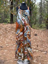 Load image into Gallery viewer, Women’s XL (Runs big! Fits like an XXL) Wide-leg Flowy Linen/Rayon Geode Overalls in ‘Canyon Agate’
