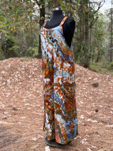 Load image into Gallery viewer, Women’s XL (Runs big! Fits like an XXL) Wide-leg Flowy Linen/Rayon Geode Overalls in ‘Canyon Agate’
