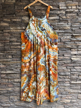 Load image into Gallery viewer, Women’s XL (Runs big! Fits like an XXL) Wide-leg Flowy Linen/Rayon Geode Overalls in ‘Canyon Agate’
