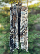 Load image into Gallery viewer, Custom Geode Sleeveless Cardigan in ‘Black and Tan’ for Susan
