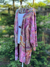 Load image into Gallery viewer, Women’s One Size (S-L) Geode Long Sleeve Kimono in ‘Dusty Purple Amber Waves’
