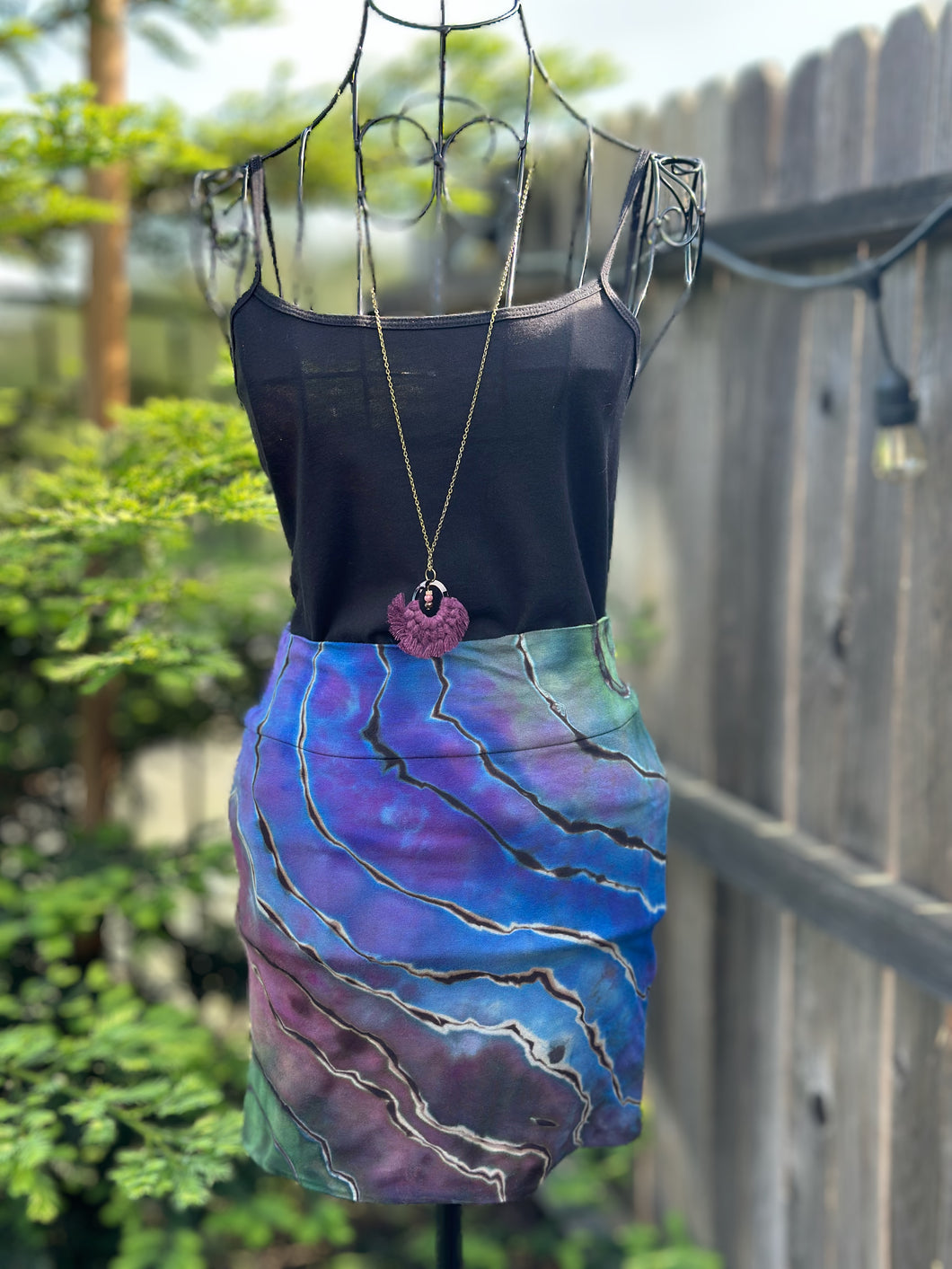 Custom Reverse Geode Maxi Skirt in ‘Abalone’ for Mel