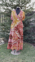 Load and play video in Gallery viewer, Women’s XXL Geode Surplice Maxi Dress in ‘Saffron Rose’
