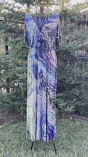 Load and play video in Gallery viewer, Custom Reverse Geode Surplice Maxi Dress in ‘Abalone’ for Laura
