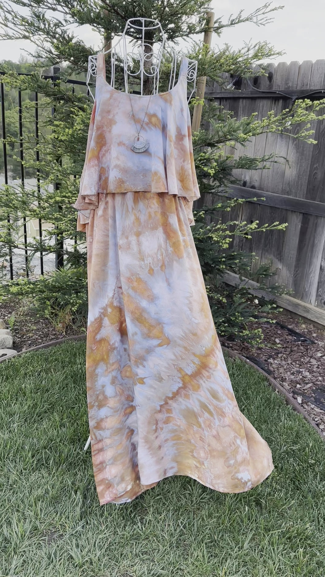 Custom 100% Rayon Flounce Maxi Dress for Kelsi