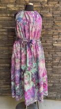 Load and play video in Gallery viewer, Women’s 3X Midi Tank Embroidered Flowers Dress with Belt &amp; Pockets in ‘Let It Grow’

