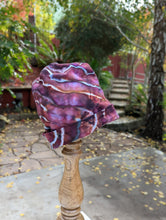 Load image into Gallery viewer, Adult Slouchy Geode Beanie in Eggplant &amp; Rust Brown
