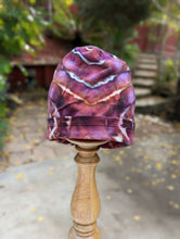 Load image into Gallery viewer, Adult Slouchy Geode Beanie in Eggplant &amp; Rust Brown
