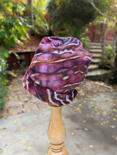 Load image into Gallery viewer, Adult Slouchy Geode Beanie in Eggplant &amp; Rust Brown
