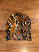 Load image into Gallery viewer, Adult Slouchy Geode Beanie in Marine and Nutmeg
