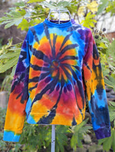 Load image into Gallery viewer, Women&#39;s Medium Rainbow and Black Spiral Crewneck Sweatshirt
