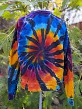 Load image into Gallery viewer, Women&#39;s Medium Rainbow and Black Spiral Crewneck Sweatshirt
