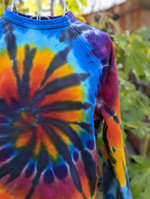 Load image into Gallery viewer, Women&#39;s Medium Rainbow and Black Spiral Crewneck Sweatshirt
