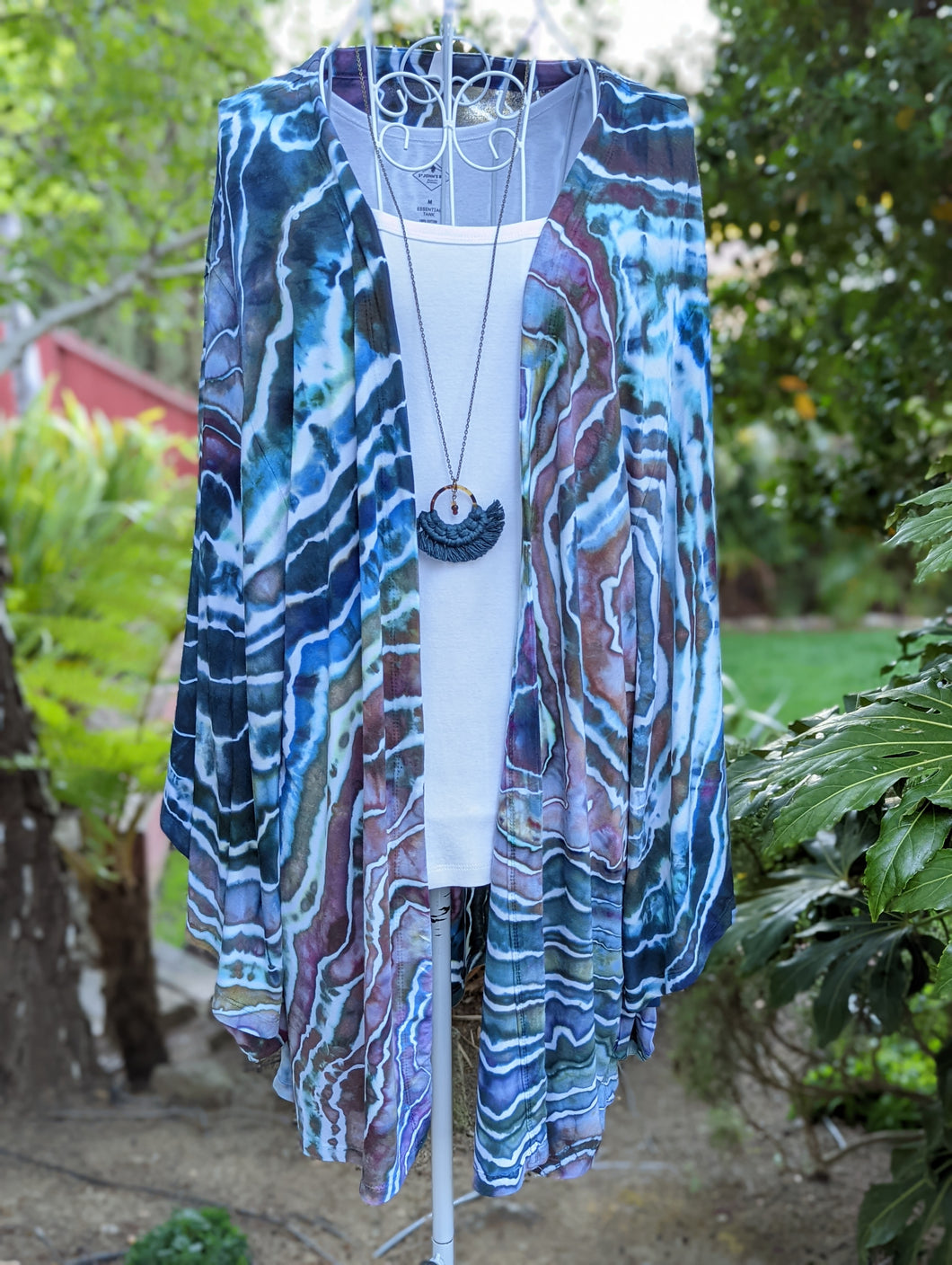 Custom Geode Bell Sleeve Kimono in Abalone for Ashley