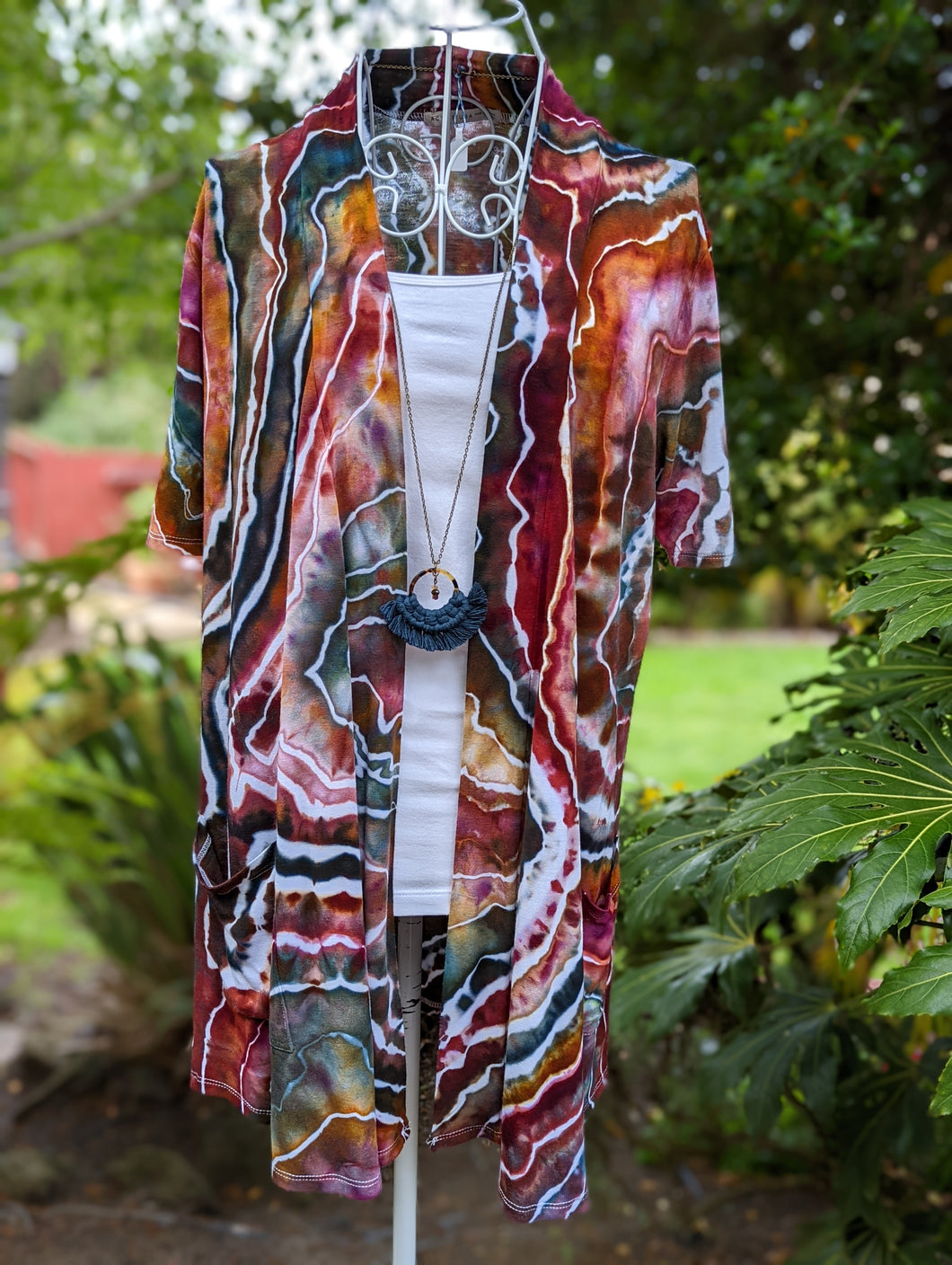 Women's Small Geode Kimono with Pockets in Color Challenge #4