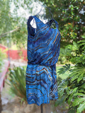 Load image into Gallery viewer, Custom Reverse Geode Shorts Romper in Blues for Kate
