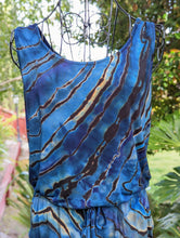 Load image into Gallery viewer, Custom Reverse Geode Shorts Romper in Blues for Kate
