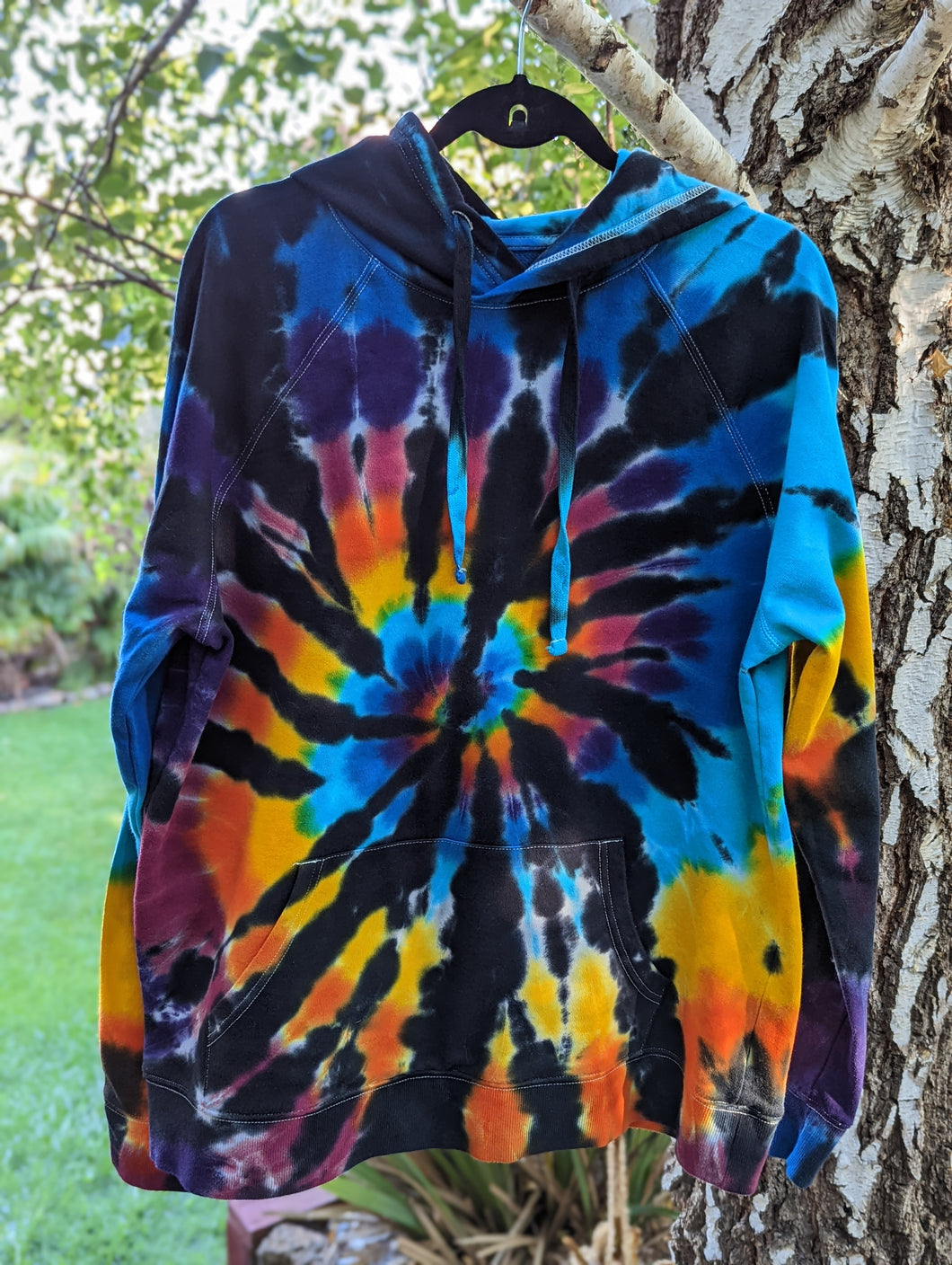 Custom Rainbow Spiral & Black Hoodie for Rachelle