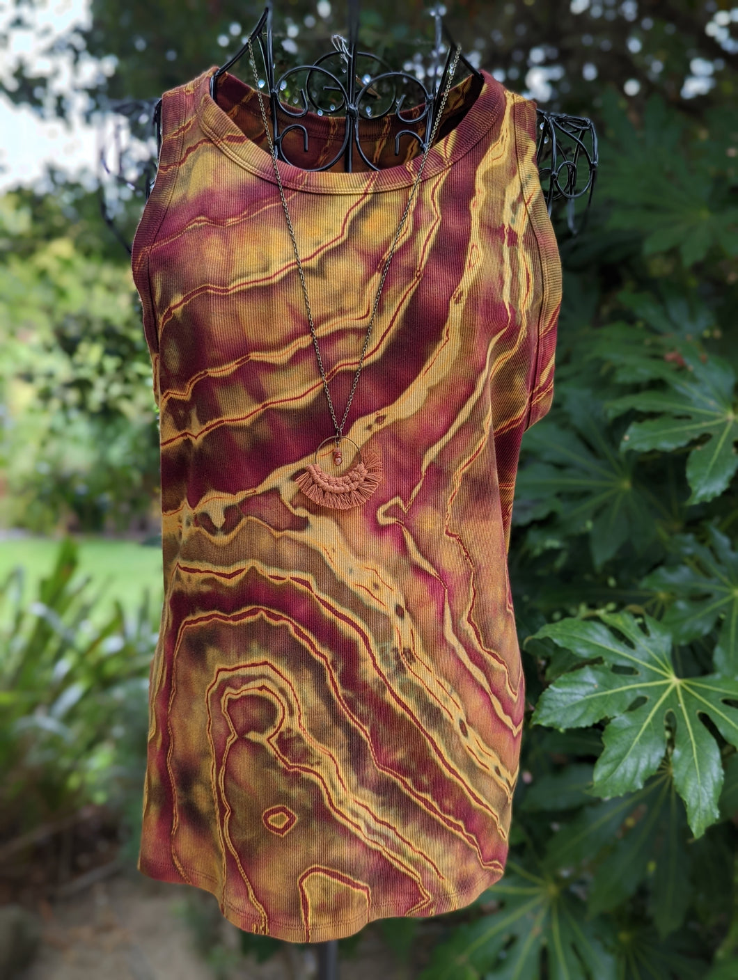 Women's XXL Reverse Geode Tank Top in 'Fall Foliage'