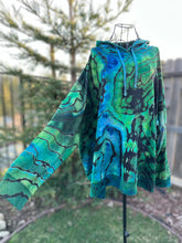 Load image into Gallery viewer, Women’s 3X Reverse Geode Hoodie in Teal Blues &amp; Greens
