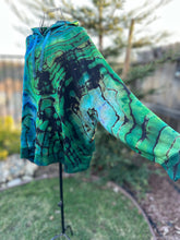 Load image into Gallery viewer, Women’s 3X Reverse Geode Hoodie in Teal Blues &amp; Greens
