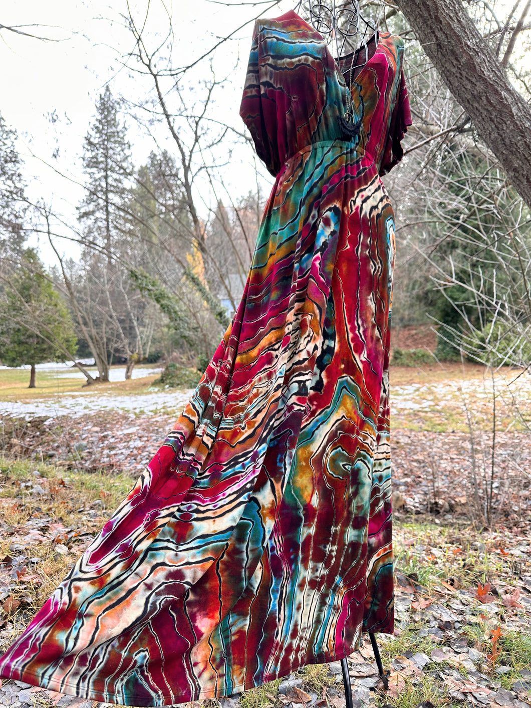 Custom Reverse Geode Surplice Maxi Dress for Angela