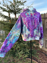 Load image into Gallery viewer, Women’s Small Cropped Heart Hoodie in ‘Strawberry Skies’
