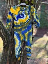 Load image into Gallery viewer, Custom Geode Baby Jammies in Rams’ Colors for June
