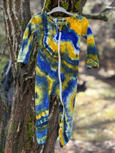 Load image into Gallery viewer, Custom Geode Baby Jammies in Rams’ Colors for June
