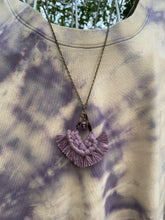 Load image into Gallery viewer, Lavender on Blonde Tortoise Shell Diamond with Fluorite and Citrine Stone Accent Necklace
