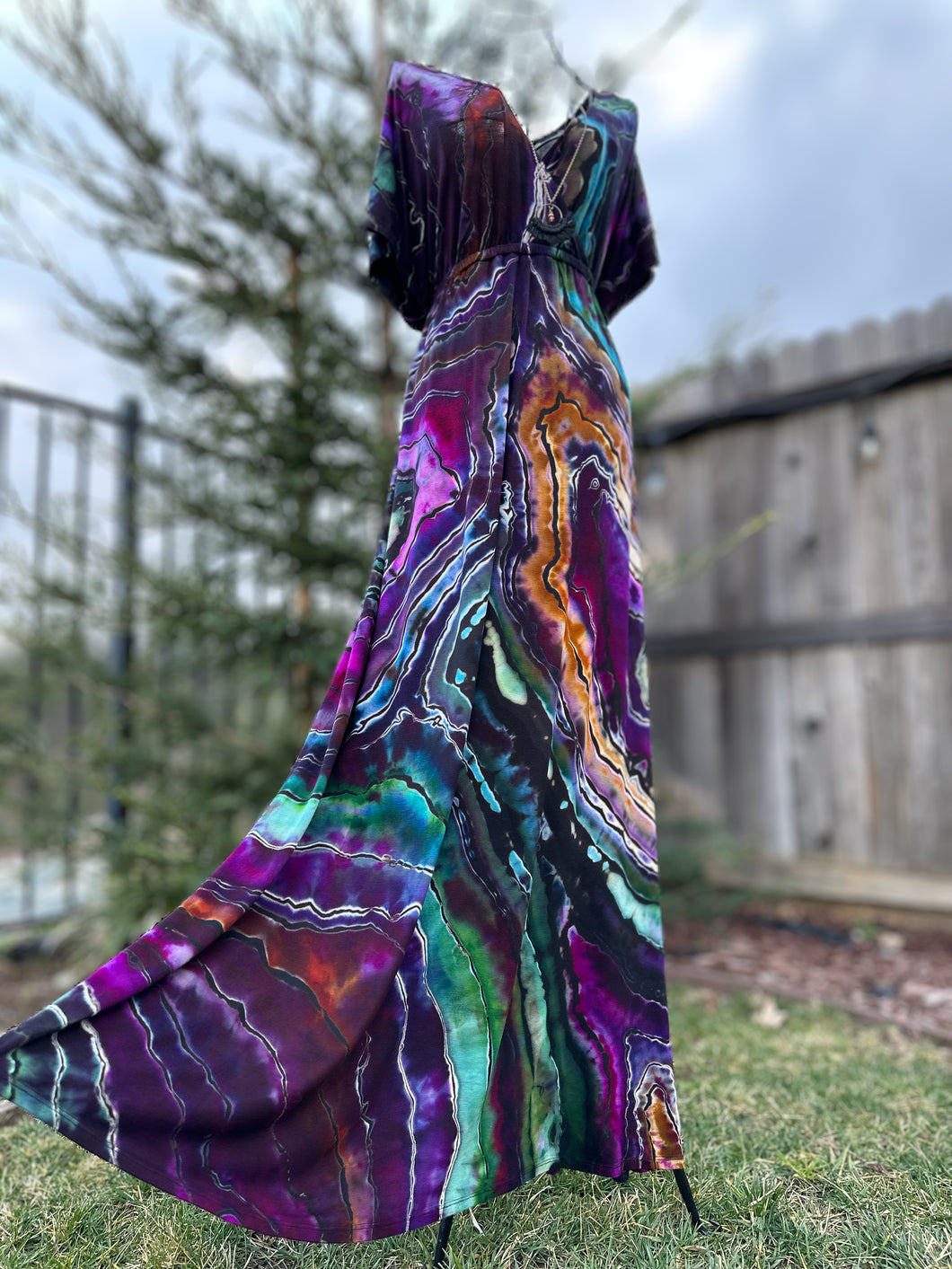 Custom Reverse Geode Surplice Maxi Dress for Nima