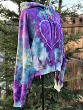 Load image into Gallery viewer, Women’s Small Cropped Heart Hoodie in ‘Strawberry Skies’
