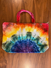 Load image into Gallery viewer, Large Rainbow Canvas Zippered Book Tote Bag
