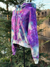 Load image into Gallery viewer, Women’s Small Cropped Heart Hoodie in ‘Strawberry Skies’
