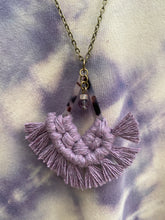 Load image into Gallery viewer, Lavender on Blonde Tortoise Shell Diamond with Fluorite and Citrine Stone Accent Necklace
