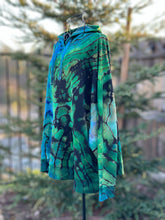 Load image into Gallery viewer, Women’s 3X Reverse Geode Hoodie in Teal Blues &amp; Greens
