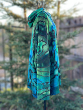 Load image into Gallery viewer, Women’s 3X Reverse Geode Hoodie in Teal Blues &amp; Greens
