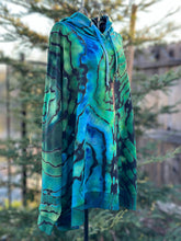 Load image into Gallery viewer, Women’s 3X Reverse Geode Hoodie in Teal Blues &amp; Greens
