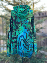 Load image into Gallery viewer, Women’s 3X Reverse Geode Hoodie in Teal Blues &amp; Greens
