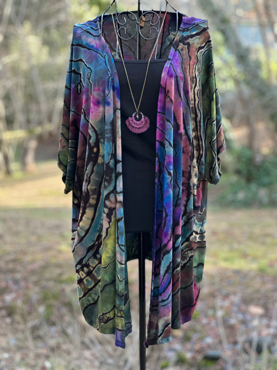 2 Custom Reverse Geode Kimonos in ‘Abalone’ for Linda