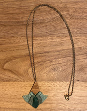 Load image into Gallery viewer, Gradient Greens on Solid Walnut Long Necklace
